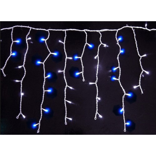 Connectable 17.5M 300 LED Christmas Icicle Lights - White&Blue